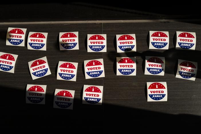 "I Voted Early" stickers are made available at the Minneapolis Elections & Voter Services building on Sept. 20 in Minneapolis, Minn., on the first day of early voting in the state.