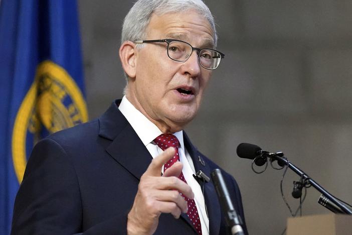 Nebraska Secretary of State Bob Evnen holds a news conference in Lincoln, Neb., on Nov. 4, 2020. The Nebraska Supreme Court on Wednesday issued a ruling that countered the Republican Evnen's directive on voting rights for formerly incarcerated felons.