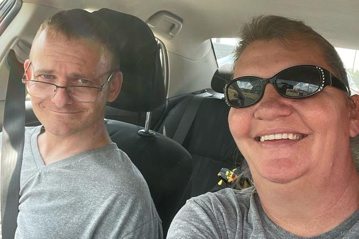 TJ Hoover, left, in a recent picture with his sister, Donna Rhorer. In October 2021, Hoover was declared dead and on the brink of having his organs removed to be transplanted into other people. The surgery was halted in the operating room.