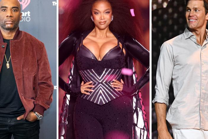 From left: Charlamagne tha God, Tyra Banks, Tom Brady