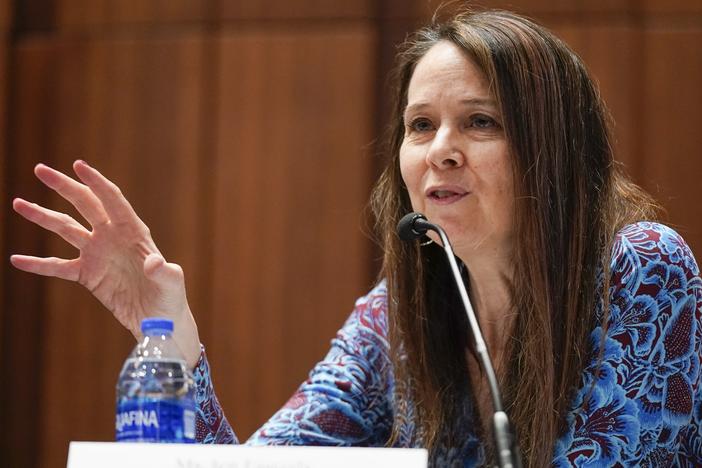 Jen Easterly, director of the Department of Homeland Security's Cybersecurity and Infrastructure Security Agency, speaks at a meeting, Feb. 16, 2023, in Washington, D.C.