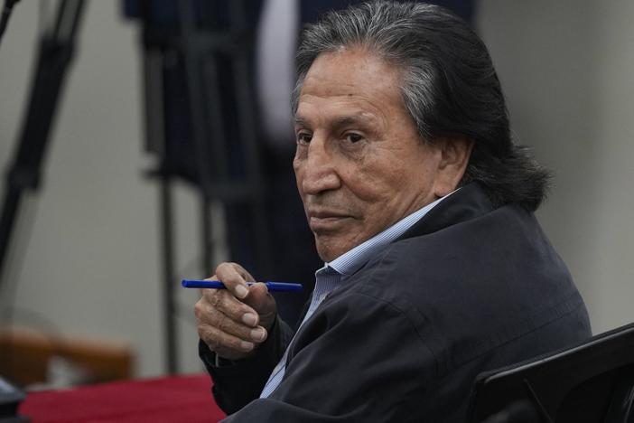 Former Peruvian President Alejandro Toledo attends a court session in Lima, Peru, Monday, Oct. 21, 2024.