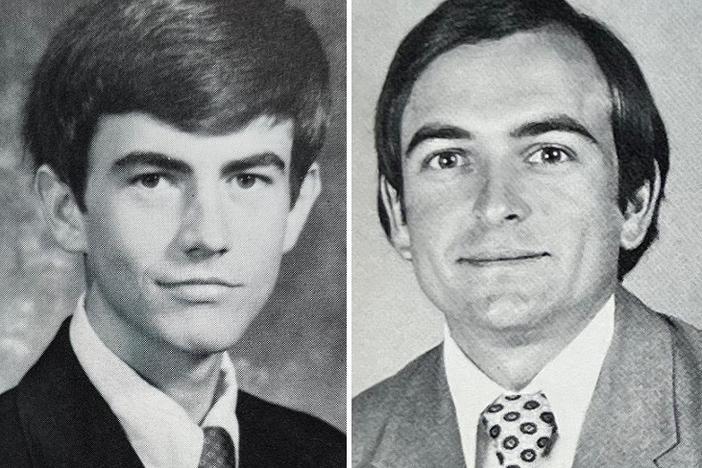 Malcolm Campbell (left) and Don Lawson from their yearbooks in the 1980s.