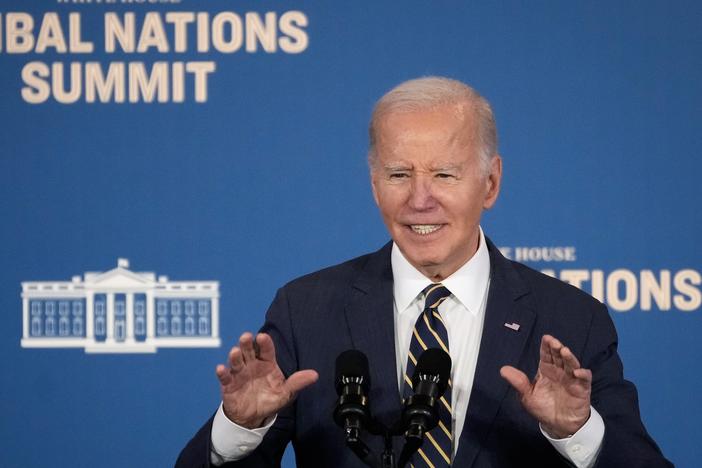 U.S. President Joe Biden delivers remarks at the 2023 White House Tribal Nations Summit in 2023.