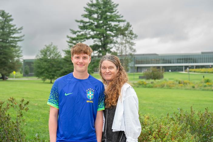 Matt and Emily Kayser of Westchester County, N.Y., visit Colby College in Maine for a campus tour in August.