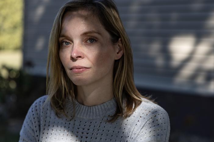 Dr. Emily Boevers, an OBGYN based in Waverly, Iowa, poses for a portrait at her family's farm in nearby Tripoli. She says the state's rape exception requirements threaten the privacy, trust and intimacy of the patient-doctor relationship.