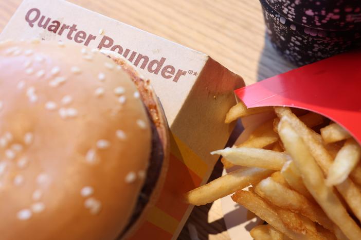 In this photo illustration, a McDonald's Quarter Pounder hamburger meal is seen at a McDonald's on Oct. 23 in the Flatbush neighborhood in the Brooklyn borough of New York City.