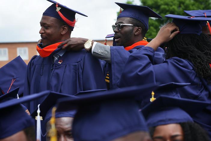 Members of the class of 2016 are presented with their degrees during the commencement ceremony at Howard University in May, 2016.