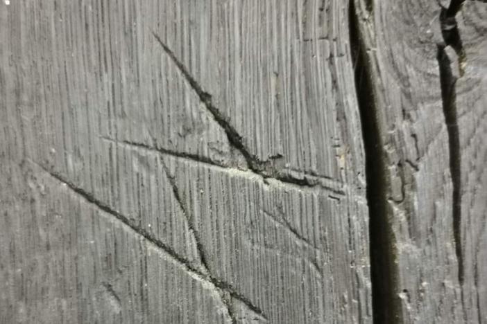 Overlapping V's, or Marian marks, were among the designs meant to ward off evil that were found carved into the walls at Gainsborough Old Hall in Lincolnshire, England.