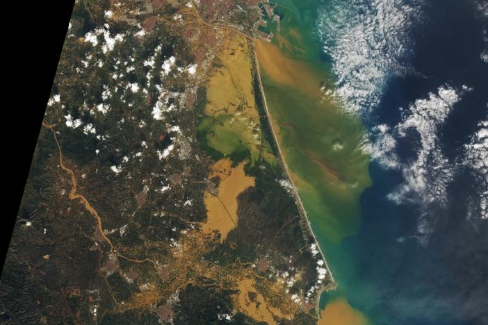 An image of the Valencia floods from the Landsat 8 satellite taken on Oct. 30.