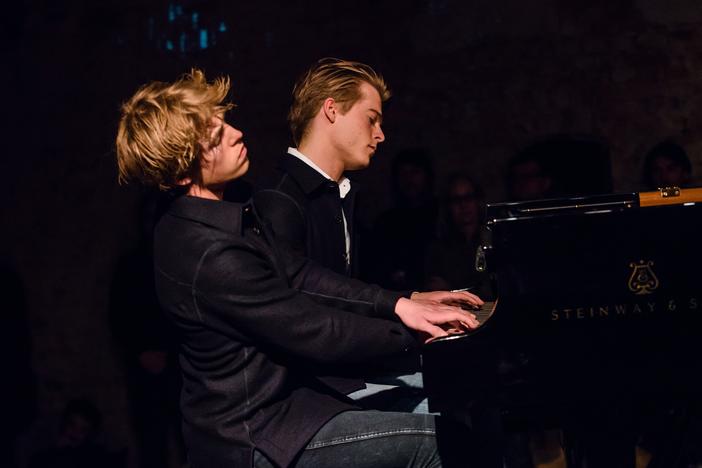 Lucas (left) and Arthur Jussen have played together as a piano duo since they were young boys.