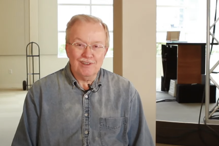 A screenshot of Elwood Edwards from an interview with AOL where he spoke about how he became the iconic voice behind the company's email alerts.