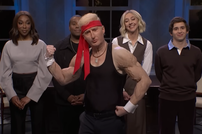 Saturday Night Live mocks Donald Trump by creating a new flattering "hot, jacked, Trump" character as a show of support.