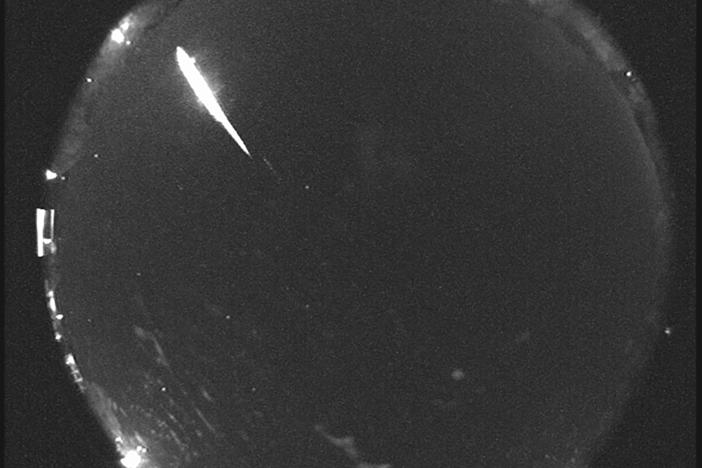 This 2014 image provided by NASA shows a Taurid fireball recorded at the NASA All Sky Fireball Network station in Tullahoma, Tenn.