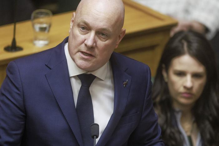 New Zealand's Prime Minister Christopher Luxon makes a "formal and unreserved" apology in Parliament for the widespread abuse, torture and neglect of hundreds of thousands of children and vulnerable adults in care, in Wellington, New Zealand on Tuesday.