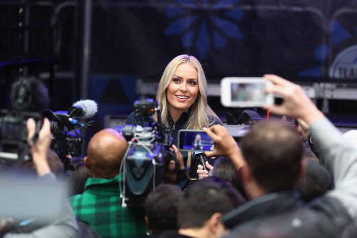 Record-setting skier Lindsey Vonn says she is mounting a comeback at age 40. She's seen here in 2017, speaking to media ahead of the Pyeongchang Winter Olympics.