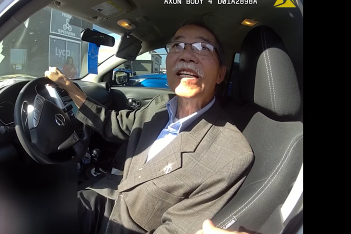 A screenshot from the bodycam footage shows 70-year-old Lich Vu before he was slammed to the ground by an Oklahoma City police officer on Oct. 27.