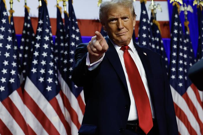 President-elect Donald Trump greets supporters on election night. Trump has repeatedly threatened his perceived enemies.