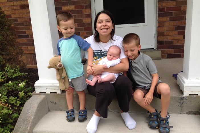 Emma Carlson Berne with her young family.