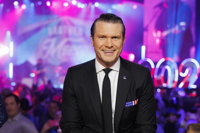 Pete Hegseth, seen here on Dec. 31, 2021, paid a woman to settle her accusation of sexual assault against him, his lawyer says.