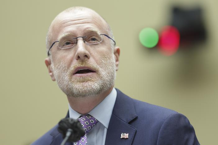 The FCC's Brendan Carr testifies during a House Energy and Commerce Committee Subcommittee oversight hearing in March 2022. President-elect Trump has promised to bring the semi-autonomous agency under more direct White House control.