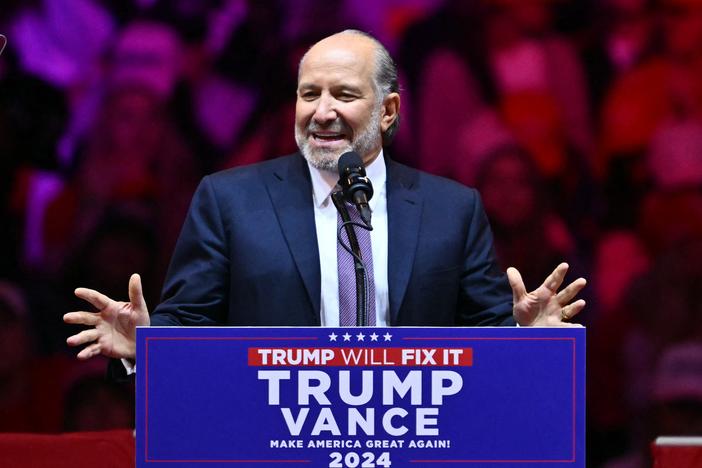 Howard Lutnick, Chairman and CEO of Cantor Fitzgerald, speaks at a rally for president-elect Donald Trump at Madison Square Garden in New York on Oct. 27, 2024.