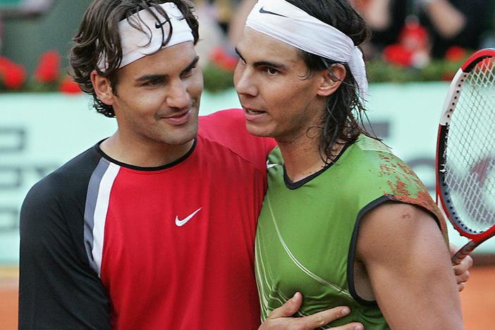 At the 2005 French Open, Roger Federer congratulated Rafael Nadal after their semifinal. Now Federer is congratulating Nadal on his looming retirement — and a stellar pro career. Nadal is playing in the Davis Cup, his final tournament, on Tuesday.