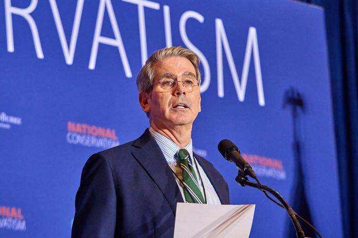 Scott Bessent speaks at the National Conservative Conference in Washington, D.C., on July 10, 2024. Bessent is Trump's nominee to be the next Treasury Secretary.