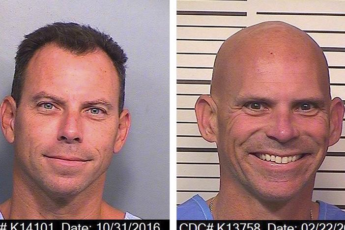An Oct. 31, 2016, photo provided by the California Department of Corrections and Rehabilitation shows Erik Menendez, left, and a Feb. 22, 2018, photo provided by the California Department of Corrections and Rehabilitation shows Lyle Menendez.