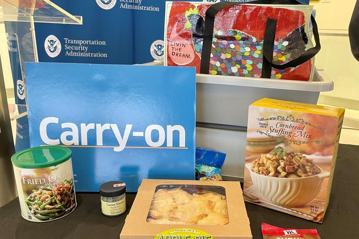 The Transportation Security Administration has listed Thanksgiving foods that can be carried through a TSA checkpoint.
