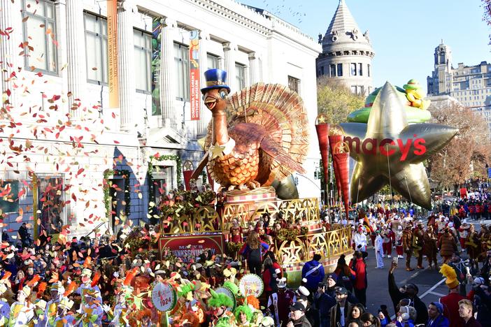 The Macy's Thanksgiving Day Parade, pictured in November 2023, has been a fixture of the holiday since 1924, minus a few years during World War II.