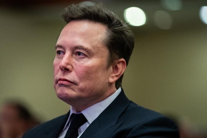 Elon Musk attends a House Republicans Conference meeting at the Hyatt Regency on Capitol Hill on November 13. A federal judge this week ruled that Musk's $50 billion pay package from Tesla cannot be reinstated.