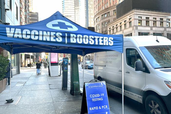 A mobile medical station in New York City makes it convenient to get an updated COVID-19 vaccine. In the U.S., only 1 in 5 eligible individuals has rolled up their sleeve for this latest vaccine version.