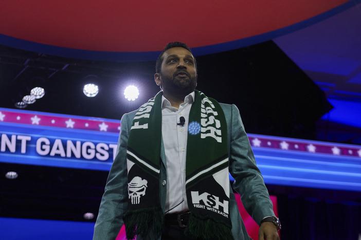 Kash Patel during the 2024 Conservative Political Action Conference in Fort Washington, Md. on Feb. 23, 2024. President-elect Trump has nominated Patel to lead the FBI even though the agency's current director, Christopher Wray, has more than two years left on his term.