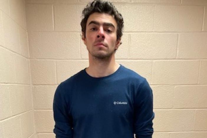 In this handout photo released by the Altoona Police Department, Luigi Mangione is seen in a holding cell after being taken into custody on Dec. 9, 2024, in Altoona, Pa.