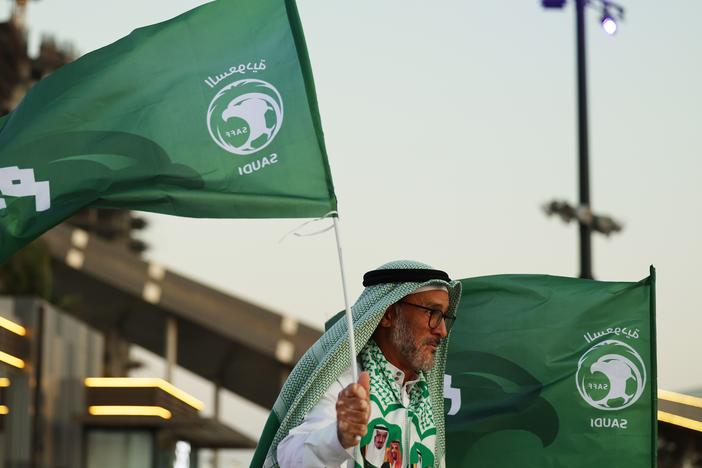 People celebrated in Jeddah as Saudi Arabia was announced Wednesday as the host of the 2034 FIFA World Cup.