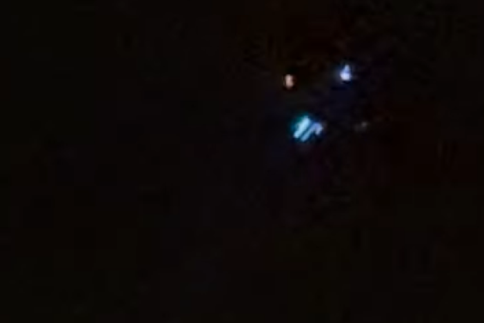 Residents across New Jersey have been trying to decipher who has been flying mysterious unidentified drones over the state, with some taking to Facebook to share videos of sightings. Above, a screengrab from video of a potential sighting shared on Facebook.