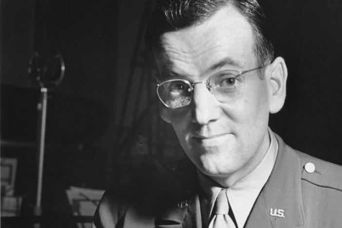 Glenn Miller wearing an American military uniform.