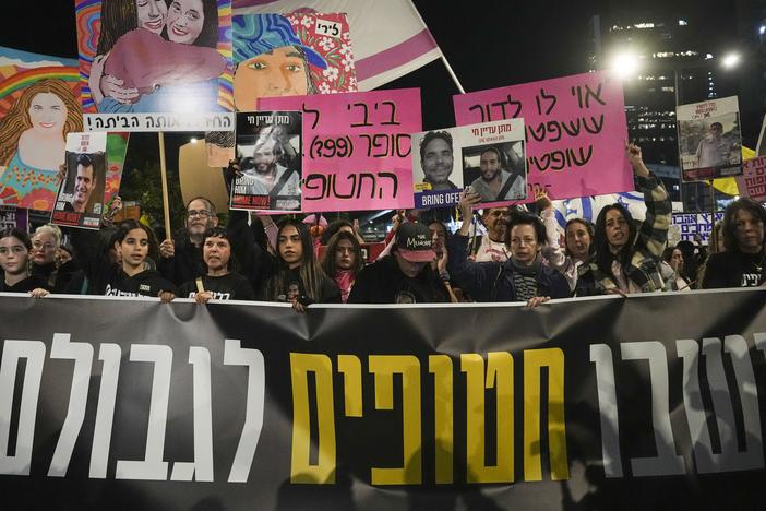 Israelis protest against Prime Minister Benjamin Netanyahu's government and call for the release of hostages held in the Gaza Strip by the Hamas militant group, in Tel Aviv, Israel, on Dec. 14, 2024.