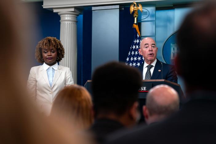 Secretary of Homeland Security Alejandro Mayorkas, seen at a White House press briefing in October, said on Sunday that the Biden administration remains "vigilant" in investigating the drone sightings.