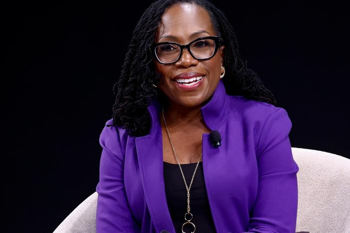 Ketanji Brown Jackson speaks on stage during the "Ketanji Brown Jacksonon Lovely One: A Memoir" panel for The Atlantic Festival 2024 on September 20, 2024 in Washington, DC. (Photo by Paul Morigi/Getty Images for The Atlantic)