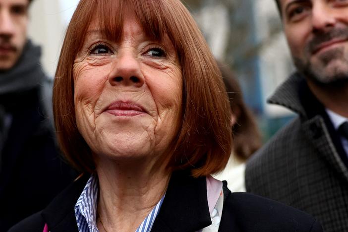 Gisèle Pelicot arrives at the courthouse in Avignon, France, on Dec. 19, 2024, in advance of the verdict being read out from the trial of her ex-husband and more than four dozen other men who were found guilty of aggravated rape against Gisèle Pelicot.