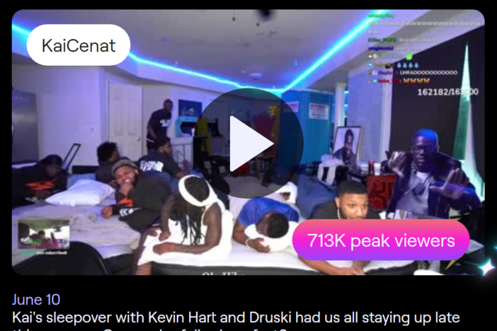 The Twitch 2024 recap celebrated celebrity appearances on the livestreaming platform, including many on Kai Cenat's streams.