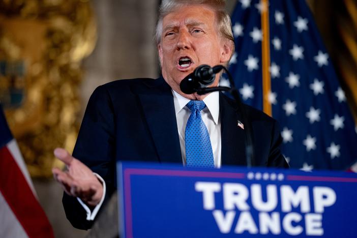 President-elect Donald Trump speaks at a news conference at his Mar-a-Lago resort in Palm Beach, Fla., on Dec. 16.
