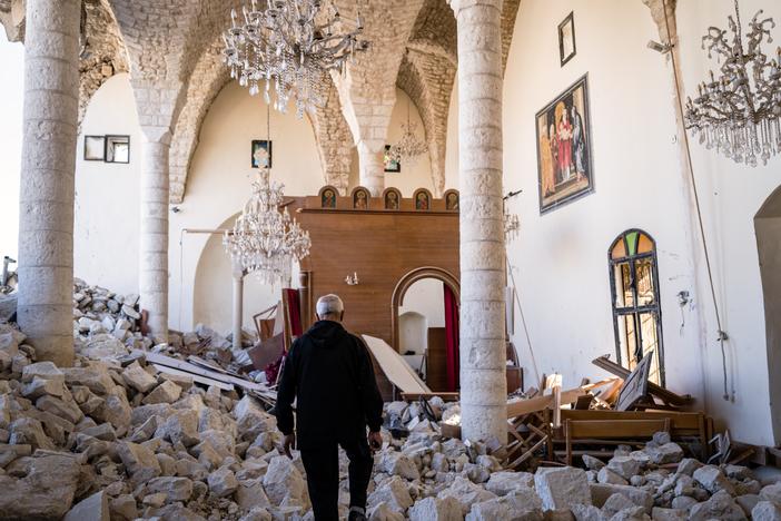 Lebanese officials say eight people were killed in an October airstrike on this 19th century Greek Catholic church in the village of Derdghaya. The Israeli military confirmed the airstrike, but said it was targeting terrorists who it says embed near or beneath cultural heritage sites.