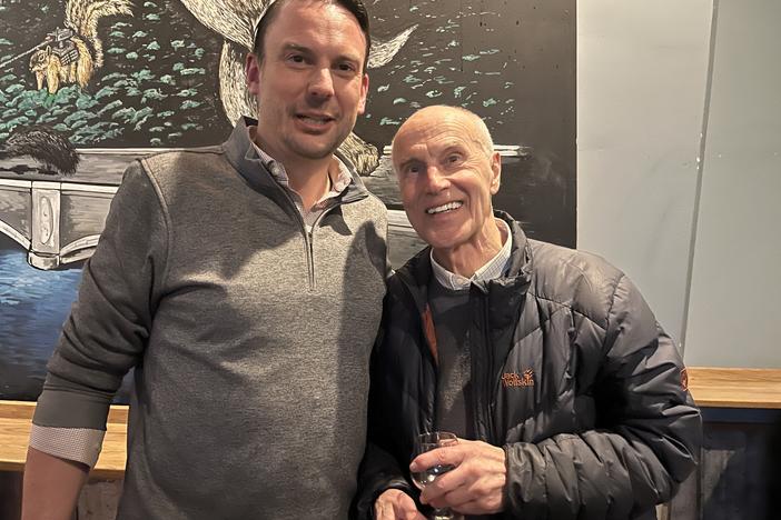 Robert Christoffel, left, and Werner Hein at a Stammtisch in Washington, D.C., earlier this month.