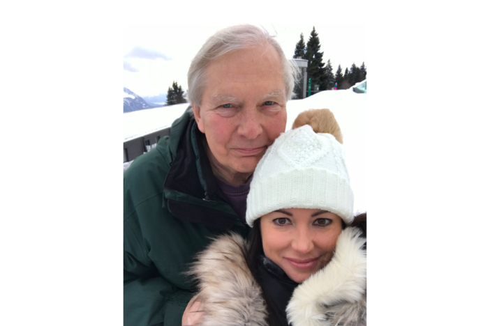 Windsor Johnston and her husband, Bob Edwards, in Switzerland during Christmas of 2017.