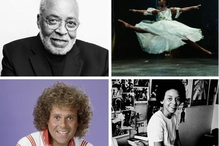 Clockwise from left: James Earl Jones, Michaela DePrince, Bob Newhart, Maggie Smith, Nikki Giovanni and Richard Simmons.