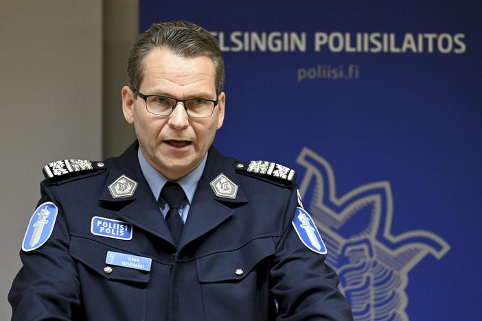 Finnish National Police Comissioner Ilkka Koskim'ki attends a press conference in Helsinki, Finland, Thursday, Dec. 26, 2024, investigating the electricity transmission between Finland and Estonia through the Estlink 2 connection which was cut on Christmas Day, according to Finnish grid operator Fingrid.