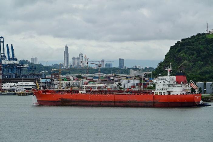 A tanker ship enters the Panama Canal on Oct. 25, 2024. President-elect Donald Trump raised the idea that the U.S. should reclaim ownership of the canal.